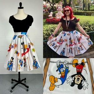 Custom Mickey Mouse and Friends Disney Bounding Circle Skirt With Pockets XXL 2X